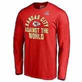 Men's Chiefs Red 2018 NFL Playoffs Against The World Long Sleeve T-Shirt,baseball caps,new era cap wholesale,wholesale hats